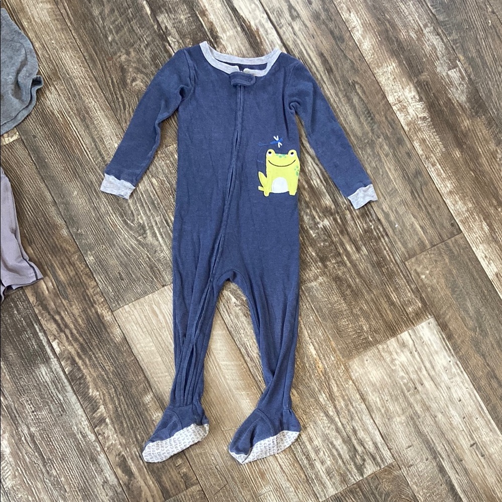 Carter's Navy Frog Print Footie